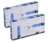Confezione da 2 livelle trasparenti a bolla a due direzioni con base magnetica per misurazioni di precisione nella lavorazione del legno e progetti fai da te