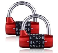 Confezione da 2 lucchetti a combinazione con 5 lettere e cifre, per scuola, sport, recinzione, cassetta degli attrezzi, armadietti