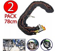 Confezione da 2 lucchetti per bici con cavo e chiavi, catena di sicurezza per motocicletta resistente