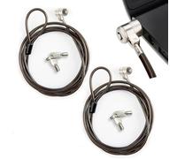 Confezione da 2 lucchetti per computer portatile, chiusura in acciaio al carbonio, cavo di bloccaggio lungo 2 m, chiusura a chiave, per Lenovo, Asus, Acer Laptop (per Kensington 3 x 7 mm)