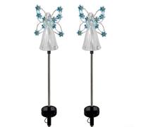 Confezione da 2 luci ad energia solare con LED che cambiano colore, per decorazione di giardini e paesaggi esterni, illuminazione resistente alle intemperie a energia solare (blu)