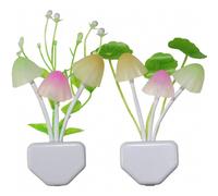 Confezione da 2 luci notturne a forma di fungo, lampada da comodino a LED con spina a muro per bambini e adulti, luce con sensore dimmerabil