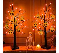 Confezione da 2 luci per albero di Halloween con ornamenti a zucca decorazioni di Halloween