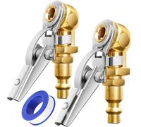 Confezione da 2 mandrini a sfera chiusi FNPT da 1/4" con clip, mandrino ad aria di bloccaggio per gonfiaggio pneumatici con connessione rapida, mandrino ad aria a clip a 2 vie per auto, camion,
