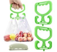 Confezione da 2 manici per sacchetti di generi alimentari - 100 libbre di plastica per la spesa, la casa, il magazzino, ergonomico per il trasporto senza stress, perfetto per gli acquirenti con