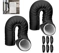Confezione da 2 manicotti isolanti portatili per tubi di scarico AC, copertura isolata per tubi di scarico da 12,7 cm e 15 cm, facile da installare con 6 cinghie regolabili, isolante nero a risparmio