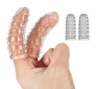 Confezione da 2 manicotti per dita, accessori per vibratore, ideali per massaggi delle dita, preliminari, mira alla stimolazione del clitoride del punto G, giocattolo sessuale perfetto per il gioco