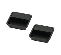 Confezione da 2 Maniglie da incasso per porta scorrevoli da incasso a scomparsa Tiretti nascoste in Lega di zinco Pomello per cassetti Maniglione per porta (Hole distance 32mm,Black)