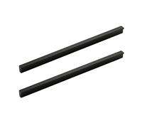 Confezione da 2 maniglie in alluminio nero a forma di L, moderne, per armadi, cassetti, porte, distanza tra i fori 448 mm, accessori eleganti per rinnovare la casa