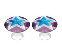 Confezione da 2 maniglie per cassetti a forma di stelle, in acciaio inox, per cucina, bagno, cassettiera, stile minimalista, rotonda, facile installazione, accessori inclusi