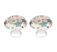 Confezione da 2 maniglie per cassetti a forma di stelle, in acciaio inox, per cucina, bagno, cassettiera, minimalista, rotonda, facile installazione, hardware incluso