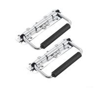 Confezione da 2 maniglie pieghevoli con copertura in gomma per un maggiore controllo durante il sollevamento di casse e scatole, telaio in ferro con rivestimento cromato (140 mm)