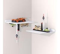 Confezione da 2 mensole grandi da parete per mattoncini Lego, 32 x 24 | Piastra di base per montaggio a parete per decorazione della stanza dei costruttori, 25,4 x 21 cm, borchie a doppio lato 4,8