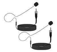 Confezione da 2 microfoni con archetto singolo da 3,5 mm, testa con chiusura a vite, microfono a condensatore omnidirezionale per Sennheiser, lavoro per conferenze, teatro, spettacoli, nero