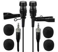 Confezione da 2 microfoni Lavalier a condensatore unidirezionale con clip da bavero con spina a vite femmina da 3,5 mm, solo per Sennheiser, lavoro per vlog, interviste, insegnamento, mani libere