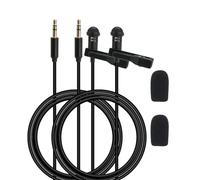 Confezione da 2 microfoni Lavalier adatti per Rode, Sennheiser Wireless Transmitter/ME 2 Mic - Clip Lav, indossabile, omnidirezionale, TRS da 3,5 mm