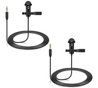 Confezione da 2 microfoni Lavalier compatibili con trasmettitori DJI Mic 2 e Rode Wireless Pro/Wireless GO 2/II, microfono indossabile omnidirezionale Lav da bavero per interviste Vlog, conferenze in