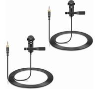 Confezione da 2 microfoni Lavalier da bavero compatibili con trasmettitore Sennheiser Wireless System, microfono a condensatore omnidirezionale per YouTube, letture, performance dal vivo