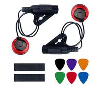 Confezione da 2 - Microfono a contatto con pickup piezoelettrico per violino, banjo, ukulele, mandolino, chitarra, microfono, pick-up con 6 plettri per chitarra