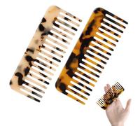 Confezione da 2 mini pettini larghi portatili, tascabili, piccoli pettini da viaggio, accessori decorativi per districare, accessori per donne e uomini, parrucca spessa, bagnata, secca, capelli lunghi