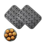 Confezione da 2 mini stampi per muffin, mini stampi antiaderenti per cupcake in acciaio al carbonio, 24 tazze, stampo per muffin a rilascio rapido per maffin all'uovo, brownie, lavabile in lavasto