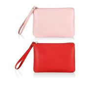 Confezione da 2 mini trousse per cosmetici, organizer per borsette, portamonete con cerniera, per cambio auto, piccolo cinturino per periodo essenziale, piccola pochette da 11,4 x 16,5 cm, approvata