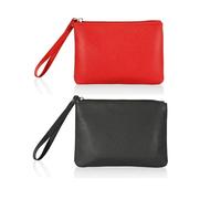 Confezione da 2 mini trousse per cosmetici, organizer per borsette, portamonete con cerniera, per cambio auto, piccolo cinturino per periodo essenziale, piccola pochette da 11,4 x 16,5 cm, approvata
