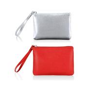 Confezione da 2 mini trousse per cosmetici, organizer per borsette, portamonete con cerniera, per cambio auto, piccolo cinturino per periodo essenziale, piccola pochette da 11,4 x 16,5 cm, approvata