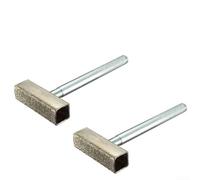 Confezione da 2 mole per smerigliatrice da banco, in acciaio rivestito in smeriglio, con manico scanalato, 100 x 45 mm, per affilare e sbavare