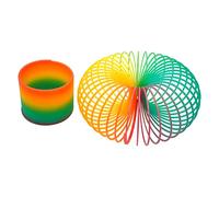 Confezione da 2 molle magiche color arcobaleno, 6,5 cm, in plastica, colori vivaci, riempitivo per sacchetti di Natale, unisex, giocattoli sensoriali per bambini autistici