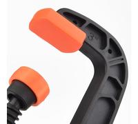 Confezione da 2 morsetti a G in plastica resistente per lavorazione del legno e bloccaggio del metallo, morsetti a sgancio rapido tipo C da 5,1 cm e 7,6 cm con gamma di ganasce da 0-80 mm