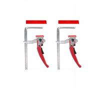 Confezione da 2 morsetti da tavolo a cricchetto, 2 morsetti a leva per lavorazione del legno con copertura protettiva forza di serraggio regolabile, clip a sgancio rapido F per tavolo con fori e