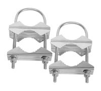 Confezione da 2 morsetti per antenna doppia, staffa a V con bulloni a U, accessori di montaggio per tubi in acciaio inox antiruggine, per WiFi, TV e antenne esterne, adatto per pali di diametro 24 mm