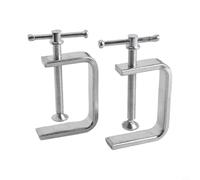 Confezione da 2 morsetti per la lavorazione del legno, plastica, metallo per morsetto a C da 50-100 mm con filettatura liscia e pressione uniforme per fissaggio a forma di G (0-65 mm)