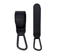 Confezione da 2 moschettoni multifunzione per passeggini, clip a molla in metallo resistente, leggeri e resistenti, per borse della spesa, borse, ombrelli (A, nero)