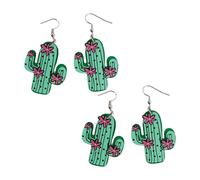 Confezione da 2 orecchini pendenti a forma di cactus, graziosi gioielli floreali con piante del deserto per donne e vibrazioni estive