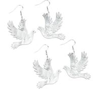Confezione da 2 orecchini pendenti a forma di colomba della pace, eleganti gioielli simbolici per donne e amanti della pace