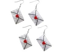 Confezione da 2 orecchini pendenti a forma di lettera d'amore, gioielli da donna e San Valentino