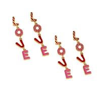 Confezione da 2 orecchini pendenti a forma di lettera d'amore, smaltati e dorati, gioielli per donne e San Valentino