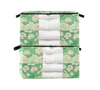 Confezione da 2 organizer per lenzuola da 60 l, impilabili, di lusso, color oro, rosa, farfalla, colore nero, organizer pieghevole trasparente con coperchio, per vestiti e artigianato