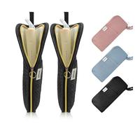 Confezione da 2 organizer resistenti al calore per strumenti per capelli caldi, custodia da viaggio 2 in 1 con cerniera per ferro arricciacapelli e ferro piatto, custodia portatile a prova di calore