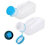 Confezione da 2 orinatoi for uomo con coperchio luminoso al buio, 1000 ml orinatoio maschile con tappo a vite verde anti-rovesciamento for viaggi e raccolta urina(2 PACK)