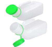 Confezione da 2 orinatoi for uomo con coperchio luminoso al buio, 1000 ml orinatoio maschile con tappo a vite verde anti-rovesciamento for viaggi e raccolta urina(Green2PACK)
