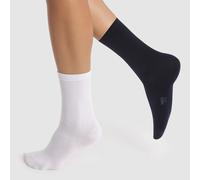 Dim - Coton Mi-Chaussettes X2 Bianco - Calze e collant 35 - 38 Bianco