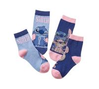 Confezione da 2 paia di calzini corti Stitch per bambini e bambine - Morbidi, comodi e traspiranti, ideali per la primavera e l'estate, taglia 36/43