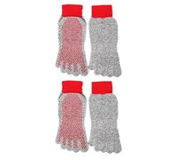 Confezione da 2 paia di calzini da allenamento ad alta resistenza a cinque dita con protezioni rinforzate a piedi nudi per trail walking fitness Five Hiking, Rosso, M