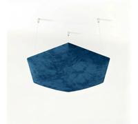 Confezione da 2 pannelli acustici sospesi in velluto con kit per appenderlo, ⌀ 50 cm, assorbimento acustico e controllo dell'eco per casa e ufficio, decorazione geometrica morbida, colore: [blu |