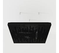 Confezione da 2 pannelli fonoassorbenti per soffitto con tessuto in velluto e kit di montaggio, 50 x 50 x 5 cm, pannello acustico a nuvola, trattamento acustico domestico [Wave, plastica nera, nero]