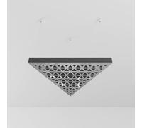 Confezione da 2 - Pannello di diffusione acustico fonoassorbente a soffitto con kit di montaggio | Pannello acustico a nuvola | Colore: (plastica bianca lucida | TRIADA)
