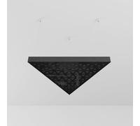 Confezione da 2 - Pannello di diffusione acustico fonoassorbente a soffitto con kit di montaggio | Pannello acustico a nuvola | Colore: (plastica nera lucida | TRIADA)